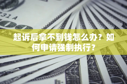 武汉起诉后拿不到钱怎么办？如何申请强制执行？