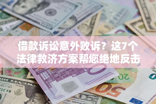 武汉借款诉讼意外败诉？这7个法律救济方案帮您绝地反击！