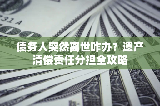 武汉债务人突然离世咋办？遗产清偿责任分担全攻略