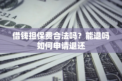 武汉借钱担保费合法吗？能退吗如何申请退还