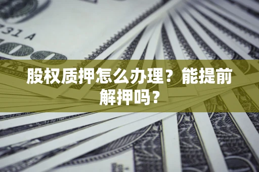 武汉股权质押怎么办理？能提前解押吗？